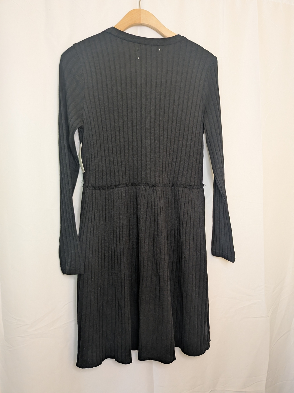 Charcoal Ribbed Button Front Knit Dress - Picture 7 of 11